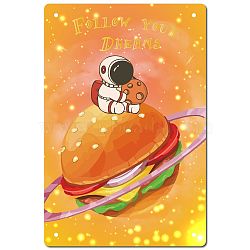 Tinplate Sign Poster, Vertical, for Home Wall Decoration, Rectangle with Word Follow Your Dreams, Hamburger Pattern, 300x200x0.5mm(AJEW-WH0157-435)