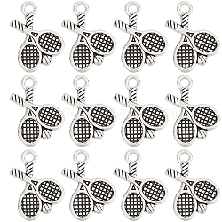 100Pcs Tibetan Style Zinc Alloy Pendants, Sports Charms, Tennis Racket, Antique Silver, 20x14x3mm, Hole: 2mm(FIND-SC0007-46)