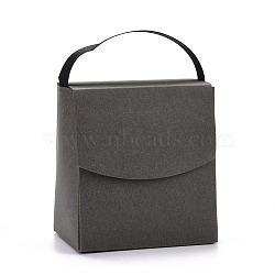 Paper Gift Bags with handle, Black, 37.5x30.3x0.1cm(ABAG-E004-02A)