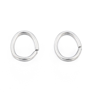 304 Stainless Steel Jump Rings, Open Jump Rings, Oval, Stainless Steel Color, 6x4.5x0.7mm, 21 Gauge, Inner Diameter: 3x4.5mm