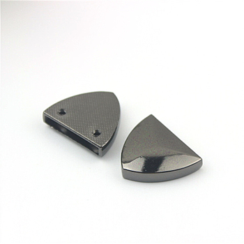 Alloy Bag Zipper Stopper, Bag Zipper Tail Replacement Accessorieas, Triangle, Gunmetal, 2.4x2.7cm, Inner Diameter: 0.75x2.4cm