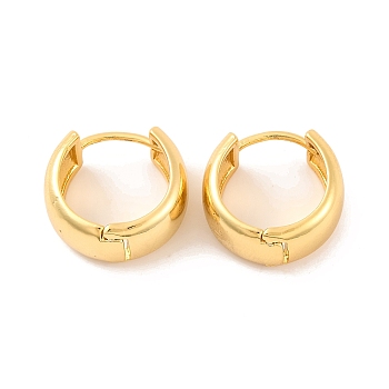 Brass Hoop Earrings for Women, Lead Free & Cadmium Free, Real 18K Gold Plated, 8.5mm