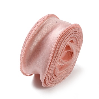 Fishtail Yarn Iridescent Ribbon for Bowknot Making, Gift Wrapping, Pink, 1-5/8 inch(40mm), about 9.84 Yards(9m)/Roll