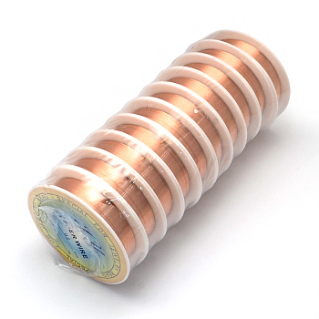Round Copper Jewelry Wire, Chocolate, 32 Gauge, 0.2mm, about 131.23 Feet(40m)/roll, 10 rolls/group