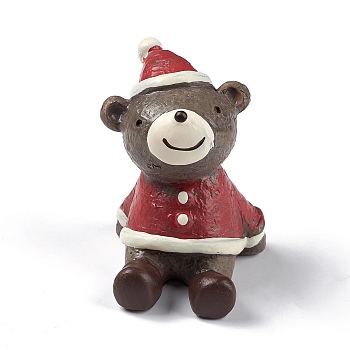 Christmas Theme Resin Display Decorations, for Home Office Tabletop Decoration, Bear, 40x34x44mm