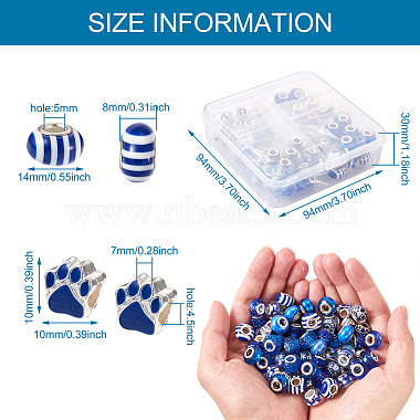 Cheriswelry 98Pcs Crackle Resin European Beads(DIY-CW0001-14)-4