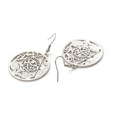 boucles d'oreilles asymétriques œil d'Horus et ra/re anti-ternissement(EJEW-P222-04P)-2