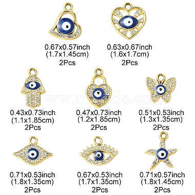 16Pcs 8 Styles UV Plating Alloy Enamel Pendants(FIND-FS0002-74)-4