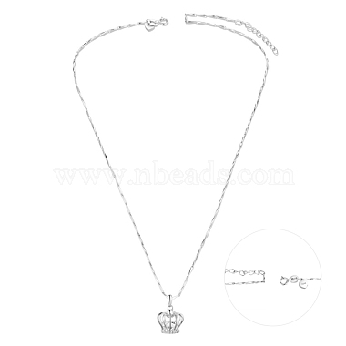Collier pendentif couronne en argent sterling plaqué rhodium tinysand 925(TS-N312-GS)-2