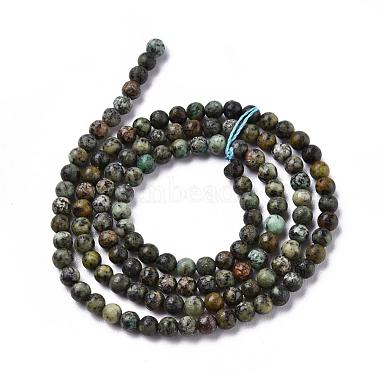 Natural African Turquoise(Jasper) Beads Strands(G-N0188-02-3mm)-5