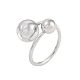 Non-Tarnish 304 Stainless Steel Round Open Cuff Ring for Women(RJEW-C097-07P)-1