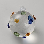 Round Glass Ceiling Fan Pull Chain Decoration, Colorful, 36x30~31mm(GLAA-WH0039-40B)