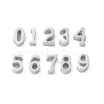 304 Stainless Steel Slide Charms, Number, Stainless Steel Color, 6x2.5~4.5x3mm, Hole: 1.4~1.6mm, 10pc/set(STAS-B140-07P)