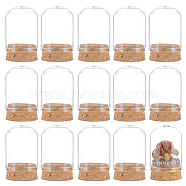 30Pcs Glass Dome Cloche Cover, Bell Jar, with Cork Base, For Doll House Container, Dried Flower Display Decoration, Clear, 30x48mm(AJEW-BC0002-14B)