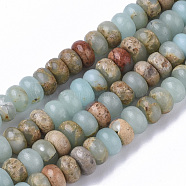 Natural Aqua Terra Jasper Beads Strands, Rondelle, 4x2.5mm, Hole: 0.7mm, about 150~151pcs/strand, 15.74 inch(40cm)(G-S366-013A)