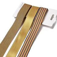 9 Yards 3 Styles Polyester Ribbon, for DIY Handmade Craft, Hair Bowknots and Gift Decoration, Caramel Color Palette, Dark Goldenrod, 1~1-1/8 inch(25~28mm), about 3 yards/style(SRIB-A014-J02)