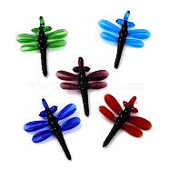 Handmade Lampwork Large Pendants, Dragonfly, Mixed Color, about 57~61mm wide, 67~70mm long, hole: 7mm(DP111)