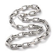 Non-Tarnish 201 Stainless Steel Cable Chain Necklaces, Stainless Steel Color, 19.29 inch(49cm)(NJEW-H033-03P-B)