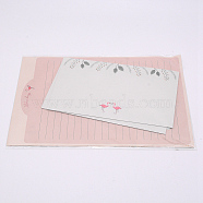 Paper Envelopes & Letter Papers, Floral, Plants & Flamingo Pattern, Rectangle, Dark Salmon, 9~21x14.3~15x0.01~0.02cm, 9pcs/set(DIY-WH0204-25D)