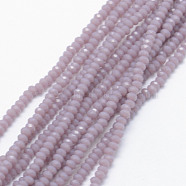 Opaque Glass Beads Strands, Faceted, Rondelle, Thistle, 2.5x1.5mm, Hole: 0.5mm, about 188~195pcs/strand, 12.9 inch(33cm)(X-EGLA-J144-NB01)
