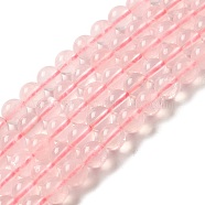 Natural Rose Quartz Beads Strands, Round, 6mm, Hole: 0.8mm, about 60pcs/strand, 14.76''~14.88''(37.5~37.8cm)(G-Z047-C03-05)