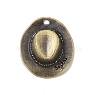 Tibetan style Alloy Pendants, Cowboy Hat Charm, Antique Golden, 35x30x11mm, Hole: 3mm(FIND-M021-17AG)