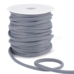 BENECREAT 20 Yards Round Polyester Cords, with 1Pc Plastic Spool, for Garment Accessories, Gray, 6mm(OCOR-BC0005-95C)