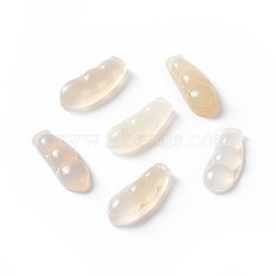 Natural Chalcedony Pendants, Pea, 31~33x13x5~9mm, Hole: 1~1.4mm(G-K298-16)