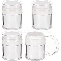 Acrylic Airless Pump Jars, Empty Makeup Cosmetic Jar Containers, Refillable Travel Lotion Jar, for Thick Moisturizer, Skincare Cream, White, 6.3x7.7cm, Capacity: 50ml(1.69 fl. oz)(MRMJ-WH0083-01)