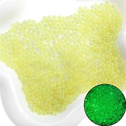 Luminous Bubble Beads, DIY 3D Nail Art Decoration Mini Glass Beads, Tiny Caviar Nail Beads, Champagne Yellow, 2~2.5mm, about 2100pcs/bag.(SEED-E005-01H)