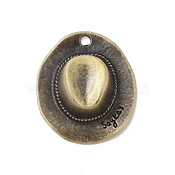 Tibetan style Alloy Pendants, Cowboy Hat Charm, Antique Golden, 35x30x11mm, Hole: 3mm(FIND-M021-17AG)