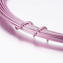 Round Aluminum Wire, Bendable Metal Craft Wire, for Beading Jewelry Craft Making, Pink, 17 Gauge, 1.2mm, 10m/roll(32.8 Feet/roll)(AW-D009-1.2mm-10m-13)