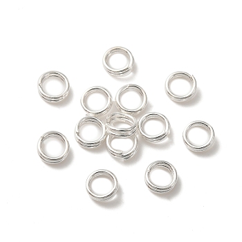 Brass Split Rings, Lead Free & Cadmium Free, Double Loops Jump Rings, 925 Sterling Silver Plated, 24 Gauge, 4x1.7mm, Inner Diameter: 3mm
