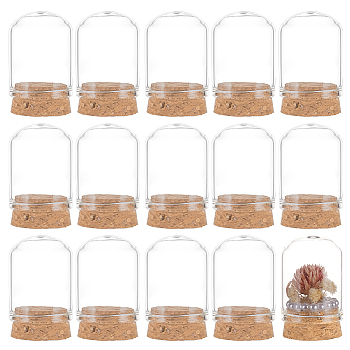 30Pcs Glass Dome Cloche Cover, Bell Jar, with Cork Base, For Doll House Container, Dried Flower Display Decoration, Clear, 30x48mm