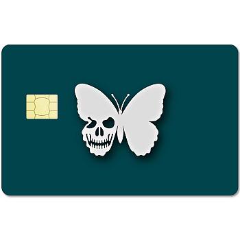 PVC Plastic Waterproof Card Stickers, Self-adhesion Card Skin for Bank Card Decor, Rectangle, Butterfly, 186.3x137.3mm