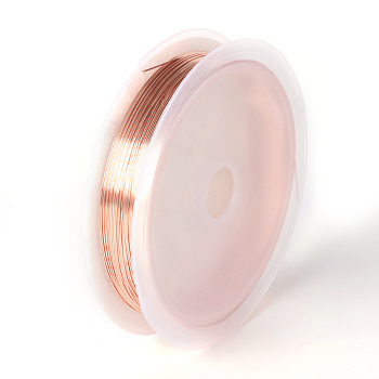 Round Copper Wire for Jewelry Making, Long-Lasting Plated, Rose Gold, 26 Gauge, 0.4mm, about 32.8 Feet(10m)/roll, 10 rolls/group