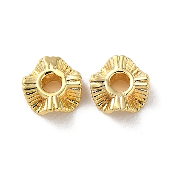 Brass Beads, Flat Round, Real 18K Gold Plated, 6x3mm, Hole: 2mm