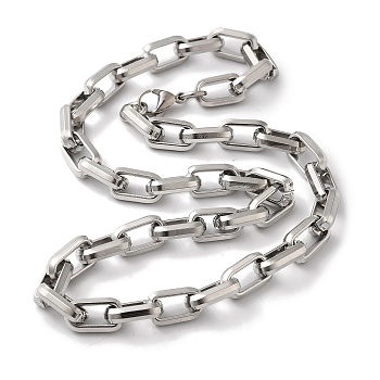 Non-Tarnish 201 Stainless Steel Cable Chain Necklaces, Stainless Steel Color, 19.29 inch(49cm)