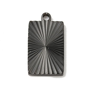 Ion Plating(IP) 304 Stainless Steel Pendants, Rectangle Charm, Black, 21x11.5x1.9mm, Hole: 1.8mm