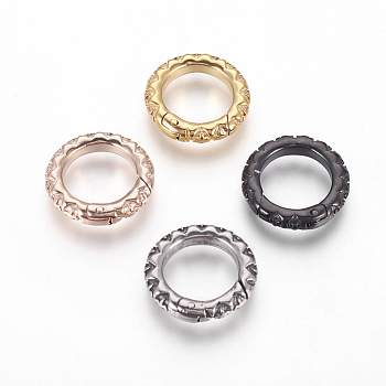 304 Stainless Steel Spring Gate Rings, O Rings, Mixed Color, 18x3.5mm, Inner Diameter: 12mm