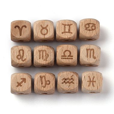 Natural Wood Constellation Beads(WOOD-M002-07)-4