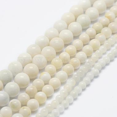4mm Round White Jade Beads