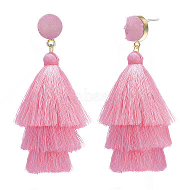 Pearl Pink Resin Stud Earrings