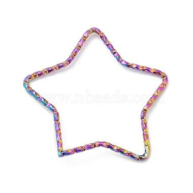 Rainbow Color Star 304 Stainless Steel Linking Rings