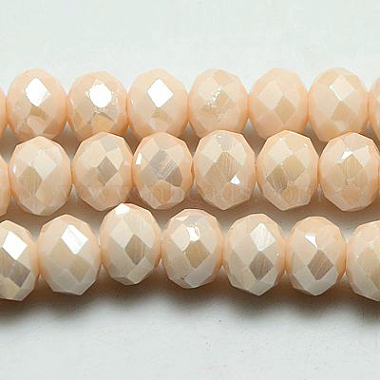 3mm NavajoWhite Abacus Electroplate Glass Beads