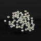 4mm Silver Color Plated Brass Round Textured Beads(X-EC247-S)-1