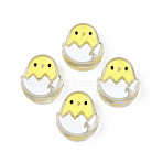 Transparent Acrylic Beads, with Enamel, Egg, WhiteSmoke, 26x22x9mm, Hole: 3mm(ACRC-S039-07G)