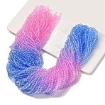 Transparent Painted Glass Beads Strands, Faceted, Rondelle, Colorful, 4.5x3.6mm, Hole: 0.8mm, about 105~110pcs/strand, 38~39cm(X1-DGLA-A034-T4mm-A08)
