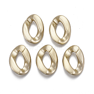 Spray Painted CCB Plastic Linking Rings, Quick Link Connectors, For Jewelry Curb Chains Making, Twist, Gold, 28x20x6mm, Inner Diameter: 7x16mm(CCB-R104-03C-02)