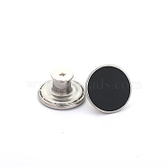 Alloy Button Pins for Jeans, Nautical Buttons, Garment Accessories, Black, 17mm(PURS-PW0009-01E-01B)